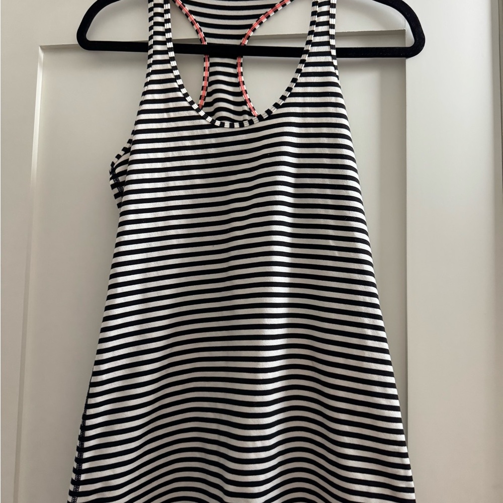 lululemon athletica Black and White Striped Tank Top